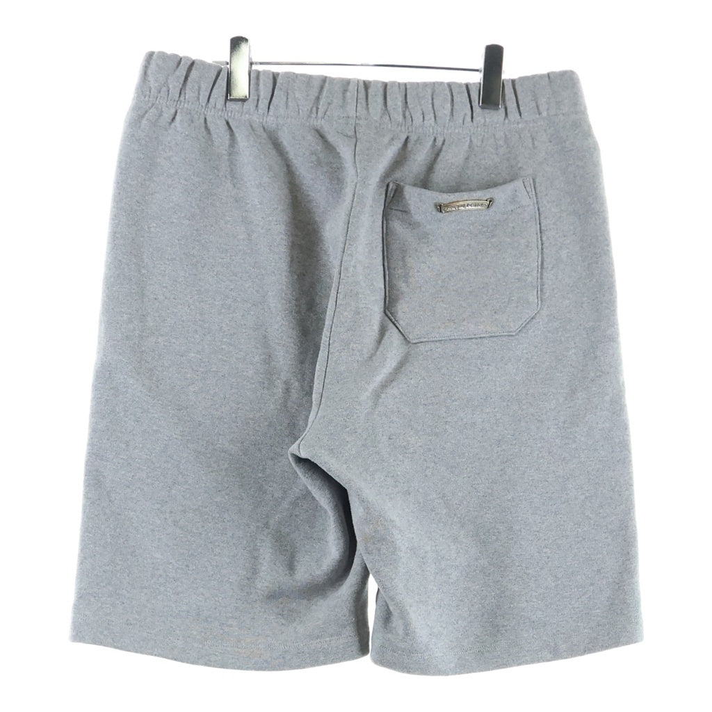 CHROME HEARTS(クロムハーツ) Y NOT CEMETERY CROSS PATCH SWEAT SHORTS レザーセメタリークロスパッチ スウェットショーツ ハーフパンツ グレー/ブラック
