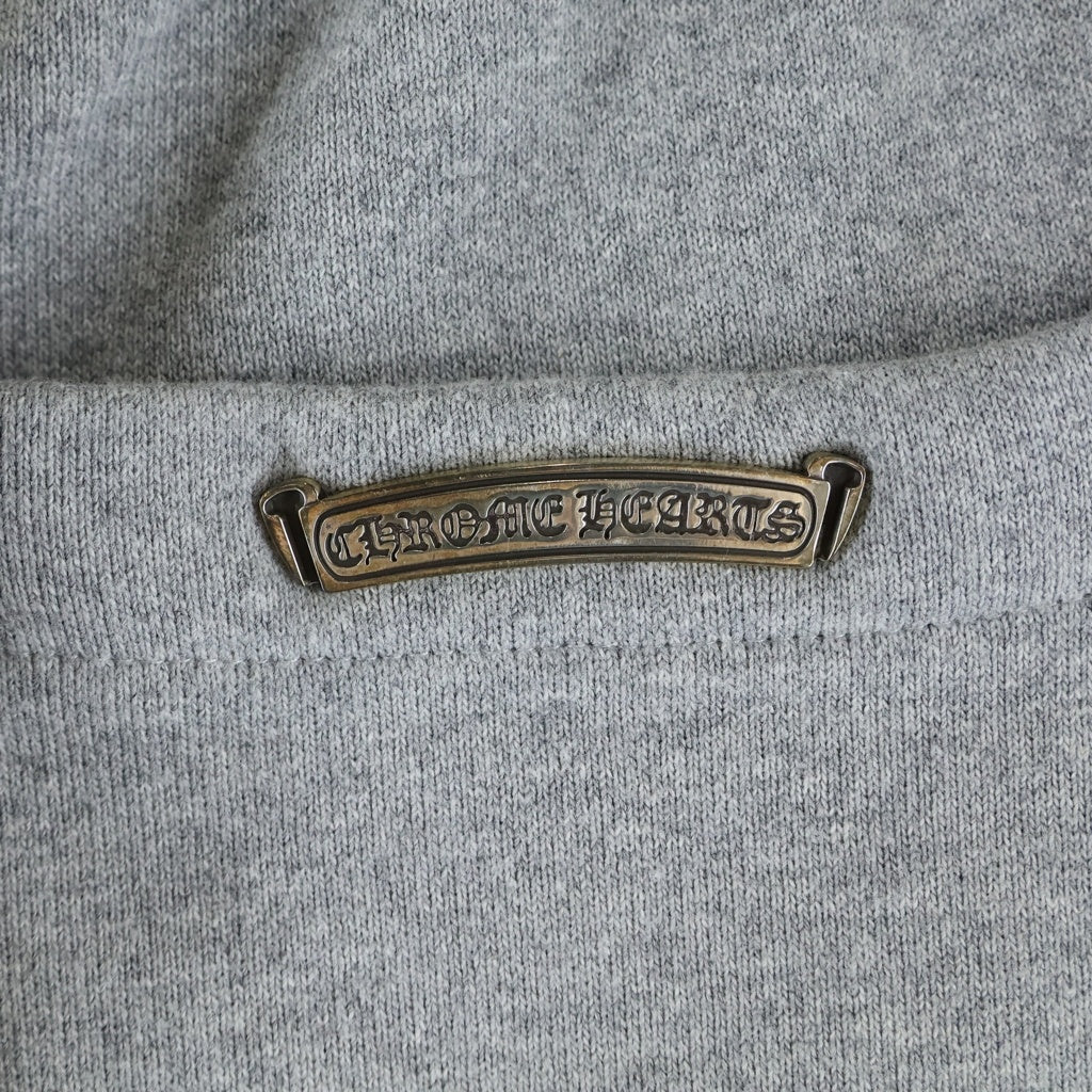 CHROME HEARTS(クロムハーツ) Y NOT CEMETERY CROSS PATCH SWEAT SHORTS レザーセメタリークロスパッチ スウェットショーツ ハーフパンツ グレー/ブラック
