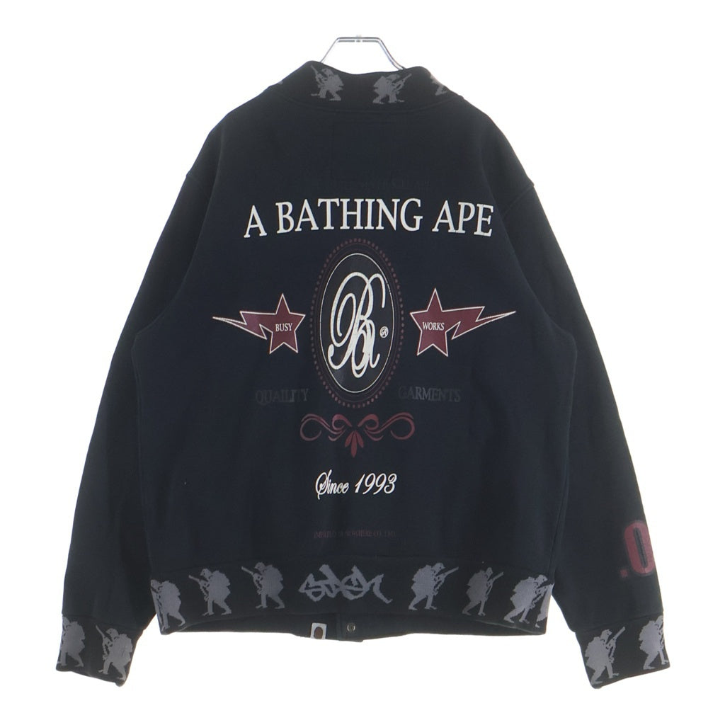 A BATHING APE(アベイシングエイプ) ×STASH BAPE SOLDIER VARSITY JACKET スタッシュ ヴァーシティージャケット ブルゾン ブラック