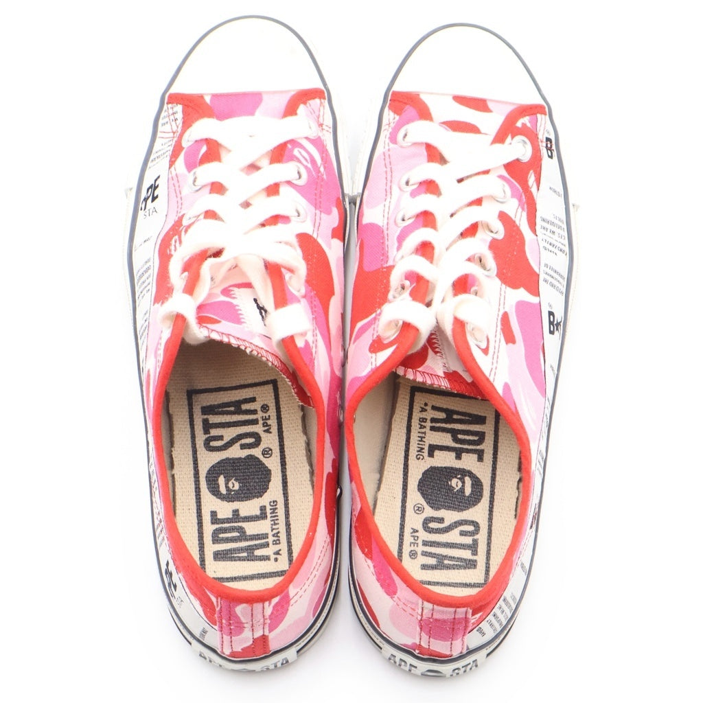 A BATHING APE(アベイシングエイプ) ABC CAMO APE STA HI カモ柄 ローカットスニーカー ピンク US8/26cm