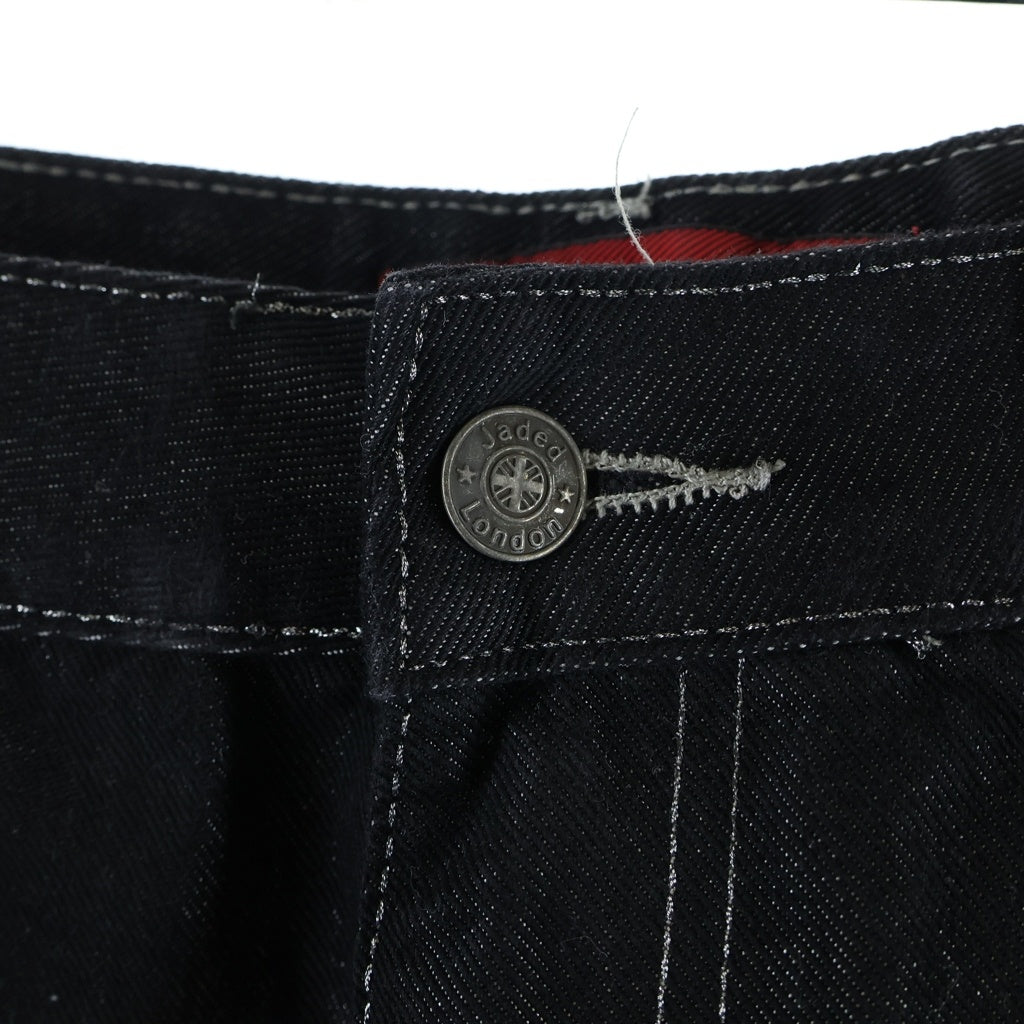 JADED LONDON(ジェイデッドロンドン) PINK SAPPHIRE XL COLOSSUS JEANS ピンクサファイア バギーデニムパンツ インディゴ/ピンク