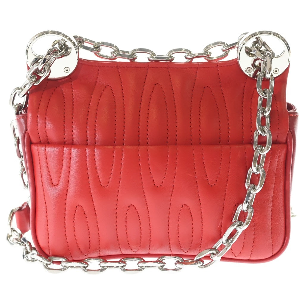 KENZO(ケンゾー) 19AW Tali Eye Embellished Quilted Leather Shoulder Bag タリ アイモチーフショルダーバッグ レザー レッド レディース