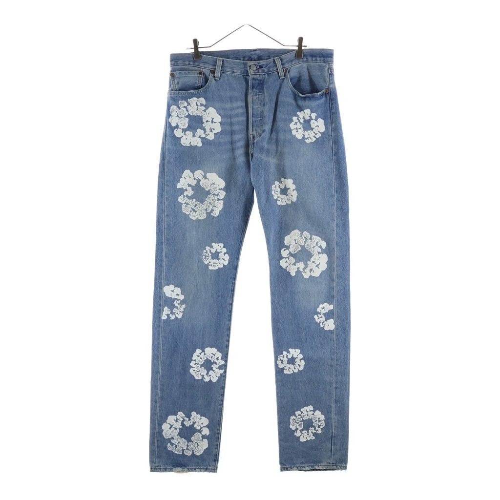 DENIM TEARS(デニムティアーズ) × Levi's 501 COTTON WREATH CHAINSTITCH リーバイス 花柄デニムパンツ インディゴ PC9-A1592-0002