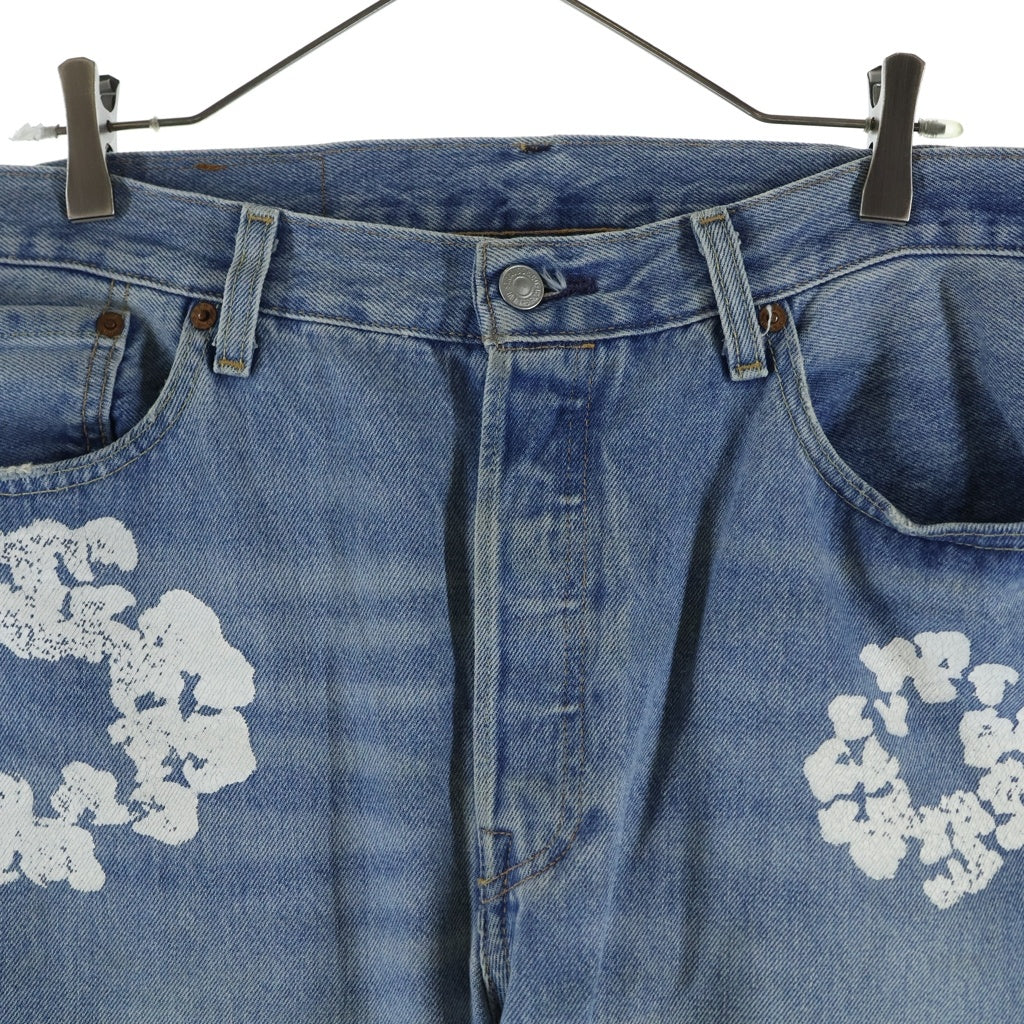 DENIM TEARS(デニムティアーズ) × Levi's 501 COTTON WREATH CHAINSTITCH リーバイス 花柄デニムパンツ インディゴ PC9-A1592-0002
