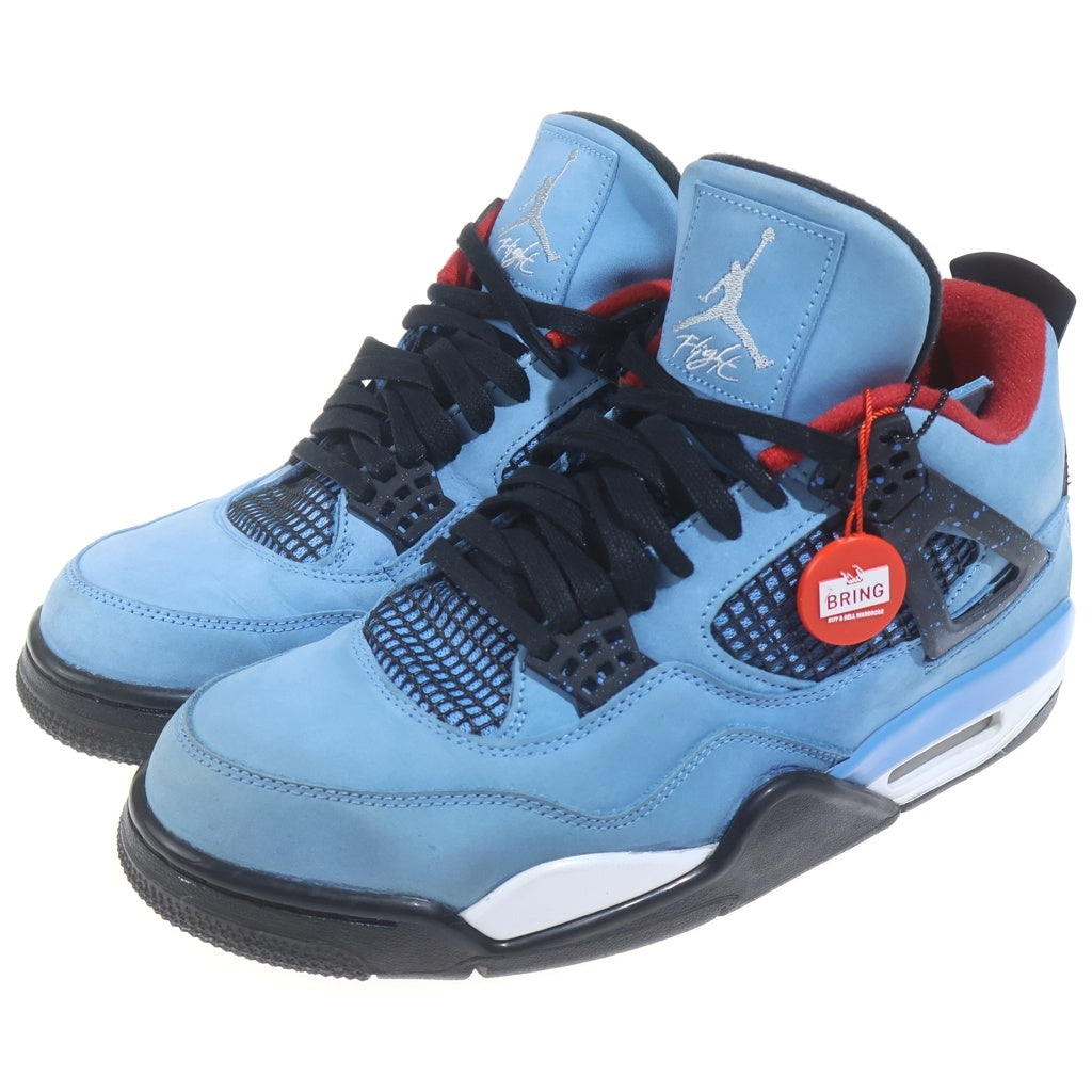 NIKE(ナイキ) ×TRAVIS SCOTT AIR JORDAN 4 RETRO CACTUS JACK 308497-406 トラヴィススコット エアジョーダン 4 ハイカットスニーカー ブルー US10/28.0cm