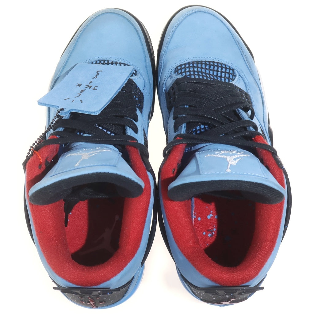NIKE(ナイキ) ×TRAVIS SCOTT AIR JORDAN 4 RETRO CACTUS JACK 308497-406 トラヴィススコット エアジョーダン 4 ハイカットスニーカー ブルー US10/28.0cm