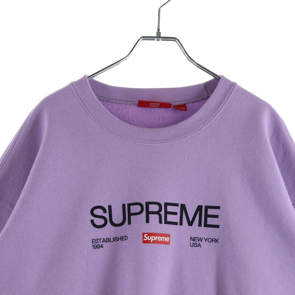 SUPREME(シュプリーム) 24SS Established Crewneck クルーネックトスウェット トレーナー パープル