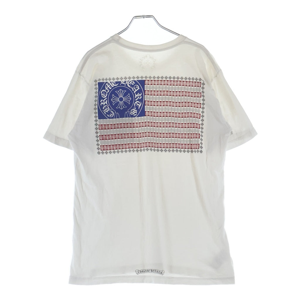CHROME HEARTS(クロムハーツ) AMERICAN FLAG TEE オールド アメリカンフラッグTシャツ 星条旗 ホースシュープリント 半袖カットソー ホワイト