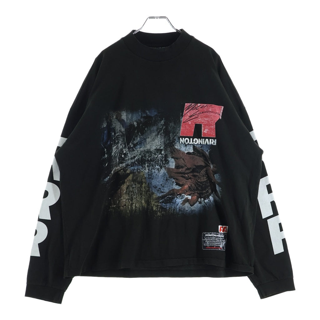 RRR123 RIVINGTON roi Rebis(リヴィントンロイレビス) 25SS IT WAS WRITTEN LS TEE MECHANIC BLACK プリント 長袖Tシャツ ロングスリーブカットソー ブラック