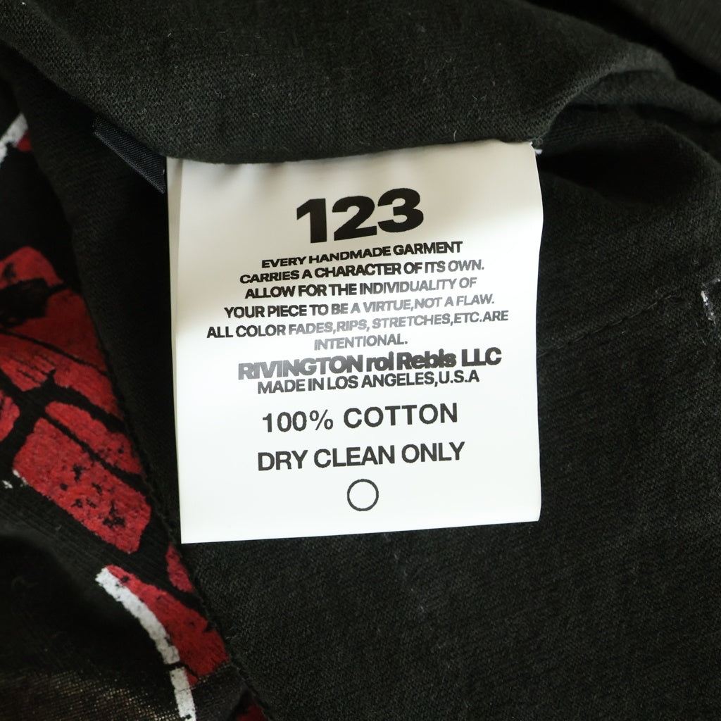 RRR123 RIVINGTON roi Rebis(リヴィントンロイレビス) 25SS IT WAS WRITTEN LS TEE MECHANIC BLACK プリント 長袖Tシャツ ロングスリーブカットソー ブラック
