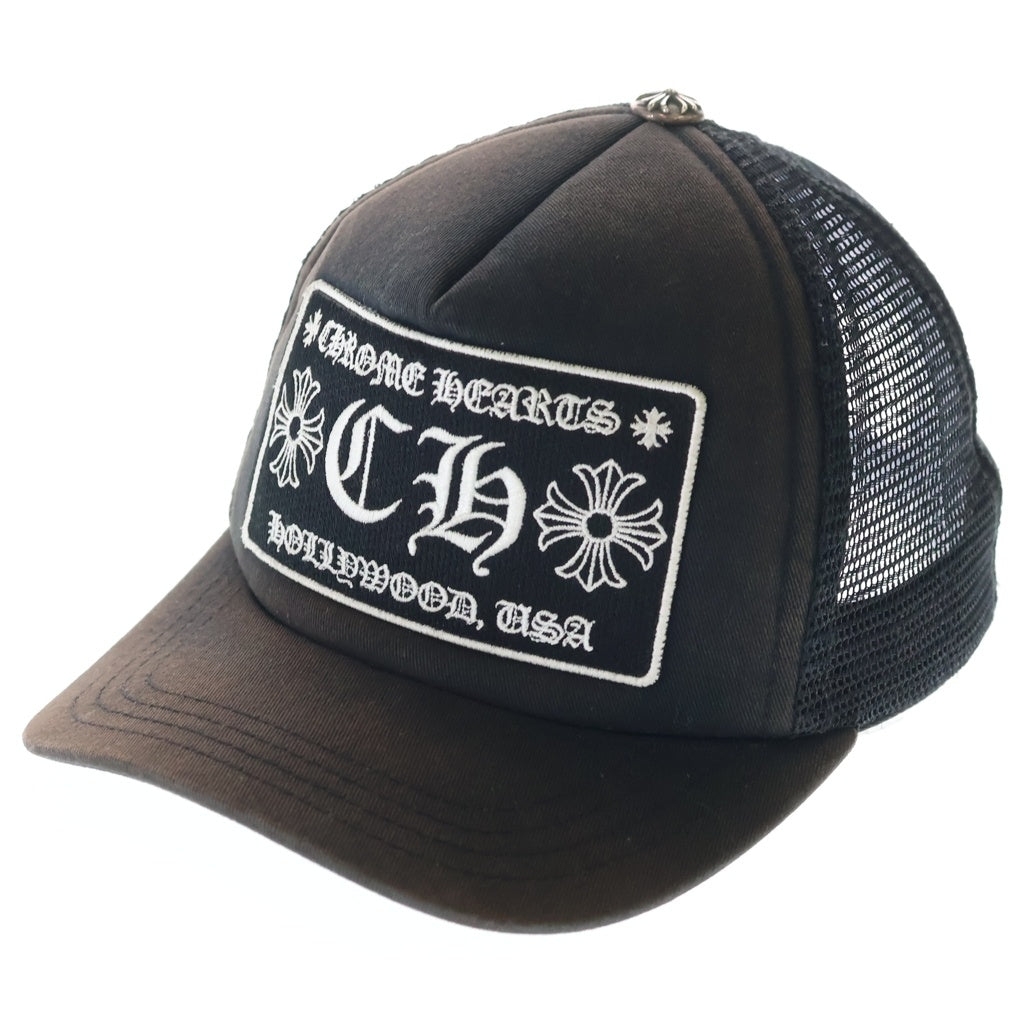 CHROME HEARTS(クロムハーツ) TRUCKER CAP CHパッチクロスボール付メッシュ トラッカーキャップ 帽子 ブラック