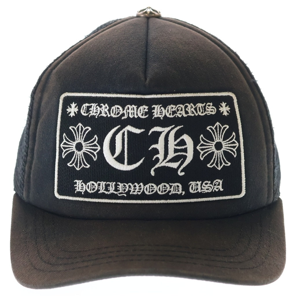 CHROME HEARTS(クロムハーツ) TRUCKER CAP CHパッチクロスボール付メッシュ トラッカーキャップ 帽子 ブラック