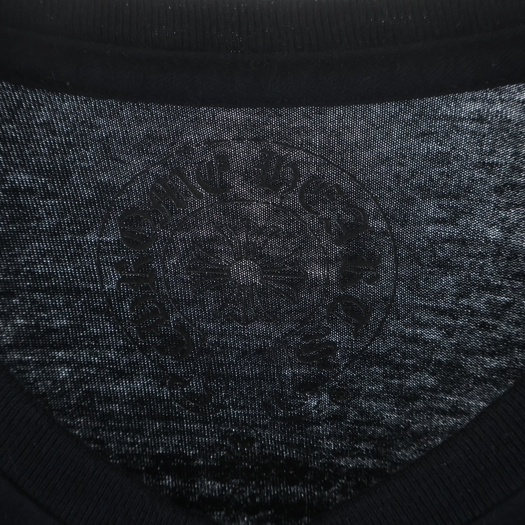 CHROME HEARTS(クロムハーツ) CH PLUS L/S TEE ブロッククロス プリント クルーネック ロングスリーブ 長袖Tシャツ ロンT ブラック