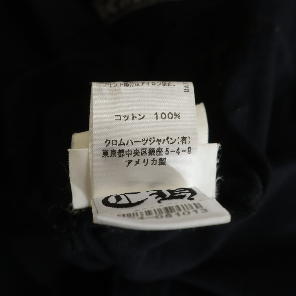 CHROME HEARTS(クロムハーツ) CH PLUS L/S TEE ブロッククロス プリント クルーネック ロングスリーブ 長袖Tシャツ ロンT ブラック