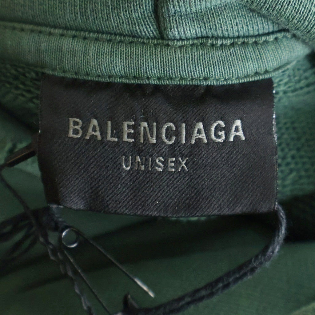 BALENCIAGA(バレンシアガ) 23SS Tape Type Ripped Pocket Hoodie テープタイプ リップポケット フーディー グリーン 744441