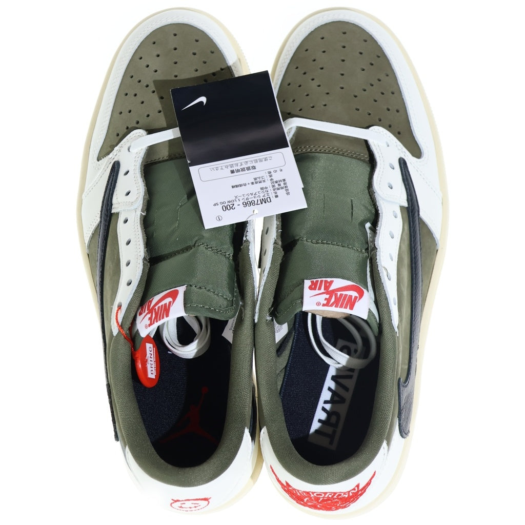 NIKE(ナイキ) ×TRAVIS SCOTT AIR JORDAN 1 LOW OG SPREVERSE OLIVE DM7866-200 トラヴィススコット エアジョーダン1 リバースオリーブ ローカットスニーカー US9.5/27.5cm