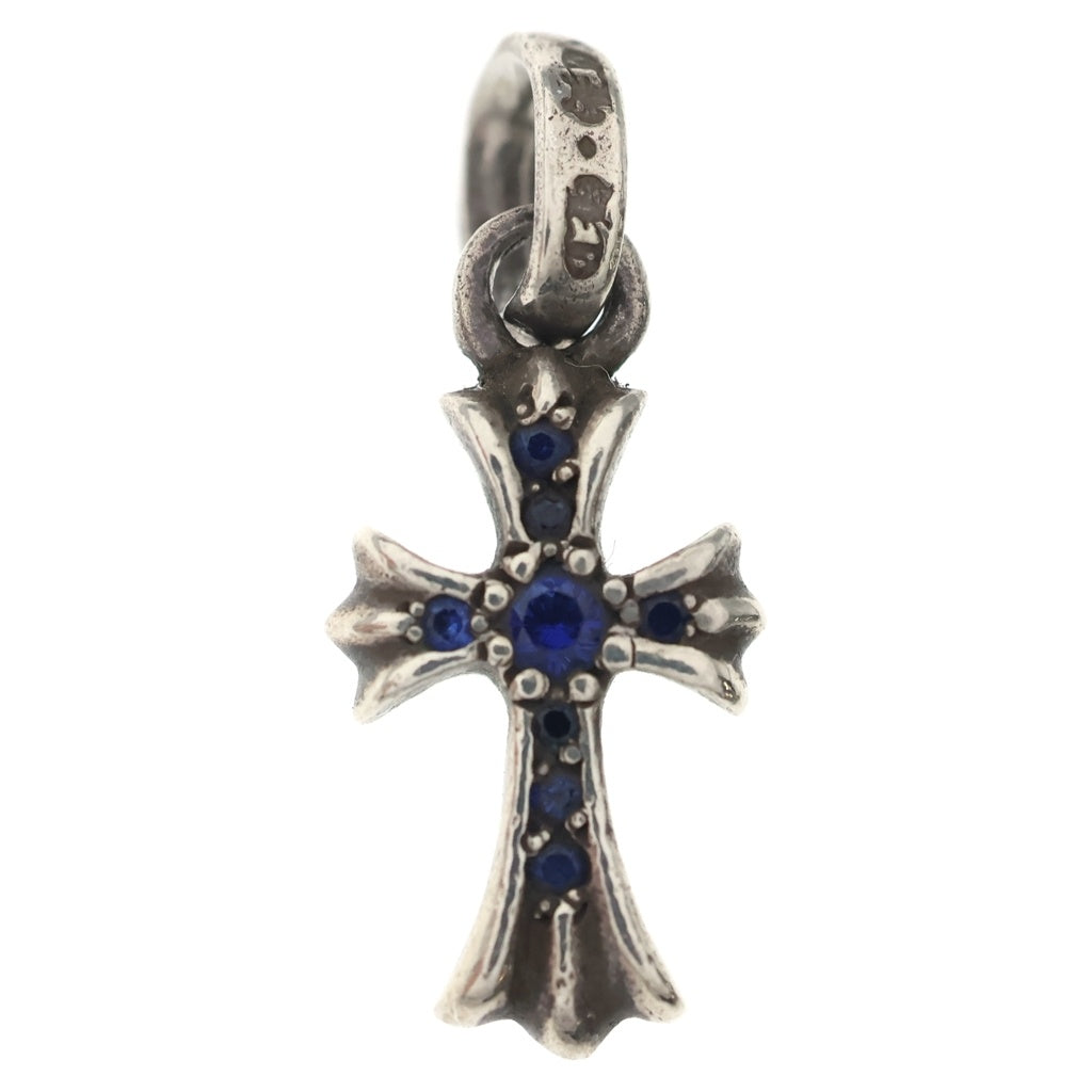 CHROME HEARTS(クロムハーツ) CRS BBYFAT P SAP ベイビーファットクロス PAVEサファイア ペンダントトップ シルバー BCA236
