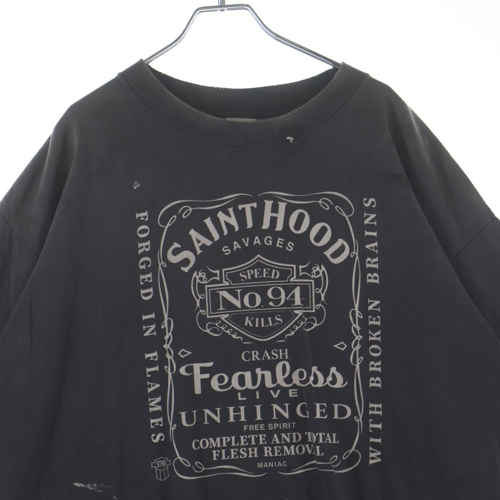 SAINT MICHAEL(セントマイケル) ×NEIBORHOOD STHD . SS TEE SAINT NBHDネイバーフッド クルーネック半袖Tシャツ カットソー グレー SM-HR8-0000-C70