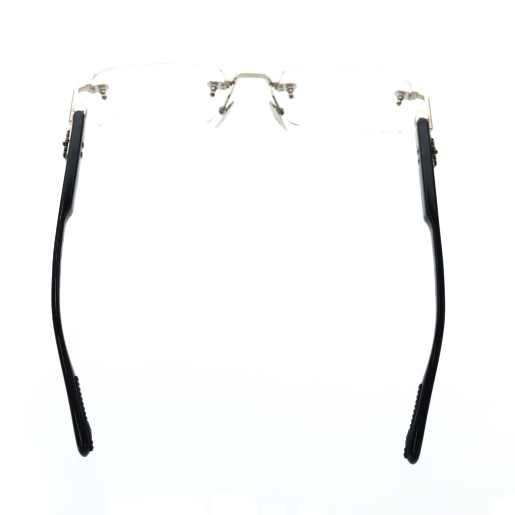 CHROME HEARTS(クロムハーツ) DEEP I ディープ サイドフローラル リムレス クリアレンズ サングラス アイウェア 眼鏡 ブラック/シルバー