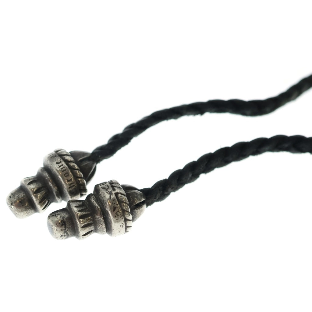 CHROME HEARTS(クロムハーツ) CH CRS SML CL スモールCHクロス クリンプト レザーブレイド ネックレス シルバー/ブラック BCA217