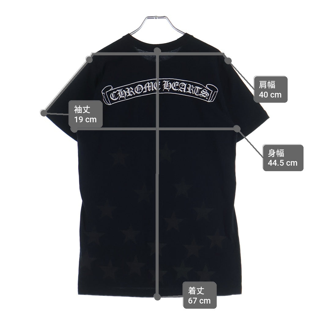 CHROME HEARTS(クロムハーツ) OLD バックスクロールラベル スタープリント 半袖Tシャツカットソー ブラック