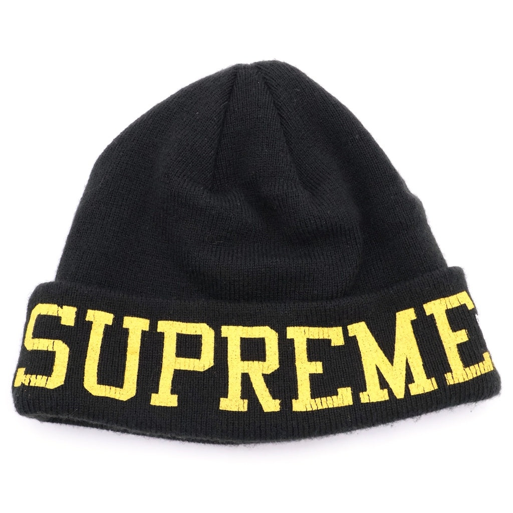 SUPREME(シュプリーム) 23AW Varsity Beanie ヴァーシティ ビーニー ニット帽 ブラック/イエロー