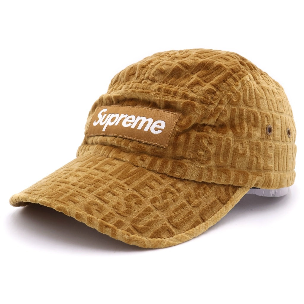 SUPREME(シュプリーム) 21AW Velvet Pattern Camp Cap ヴェルヴェット パターン キャンプキャップ 帽子 ブラウン