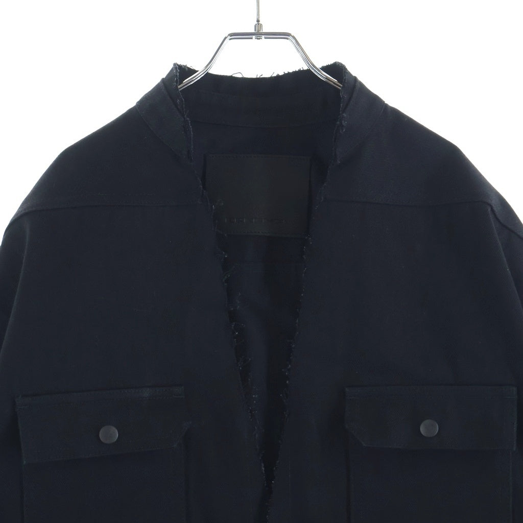 Rick Owens DRKSHDW(リックオウエンス ダークシャドウ) 22AW CUT OUT JUMBO OUTERSHIRT カットアウトジャンボアウターシャツ デニムジャケット ブラック RR02B2705-HBLKJP