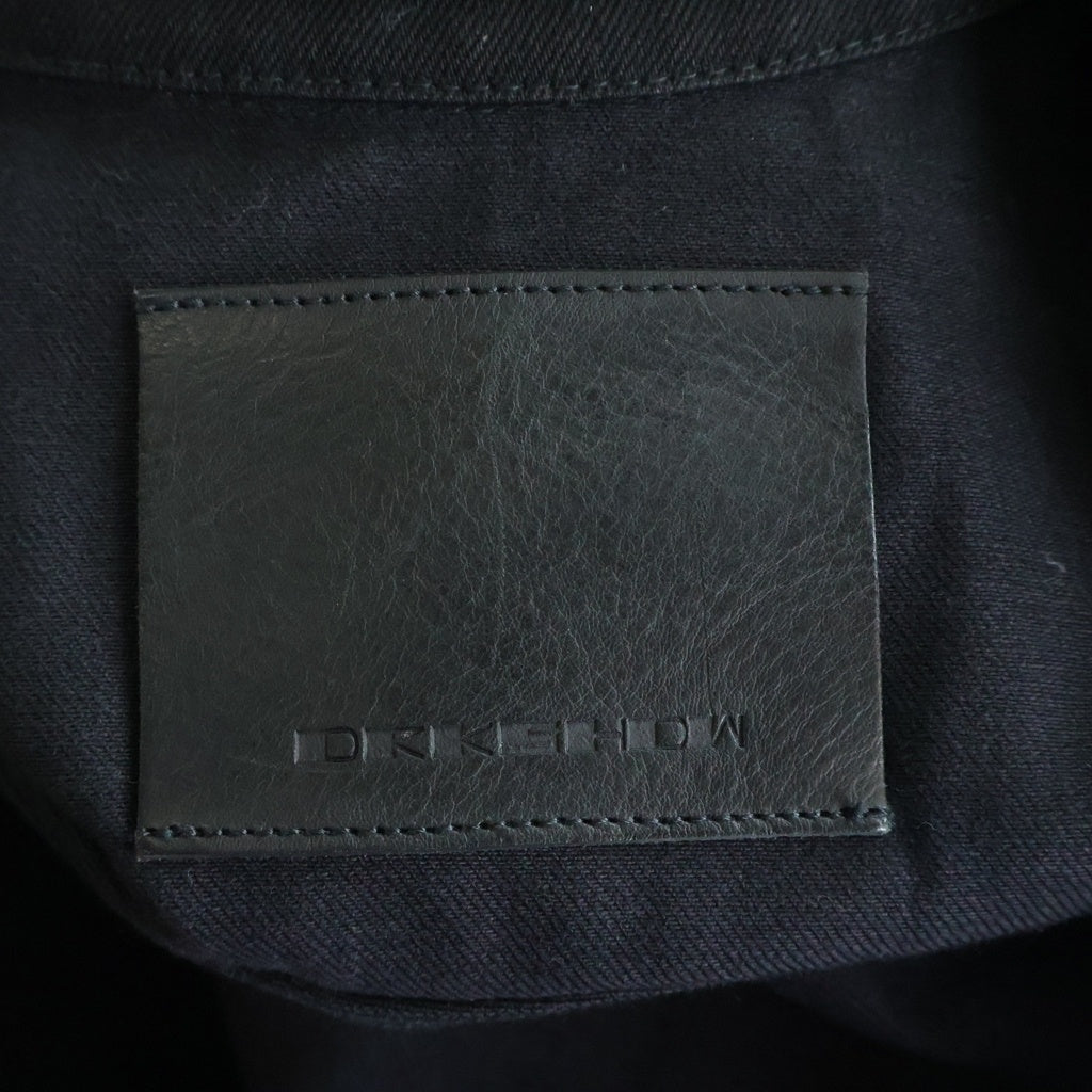 Rick Owens DRKSHDW(リックオウエンス ダークシャドウ) 22AW CUT OUT JUMBO OUTERSHIRT カットアウトジャンボアウターシャツ デニムジャケット ブラック RR02B2705-HBLKJP