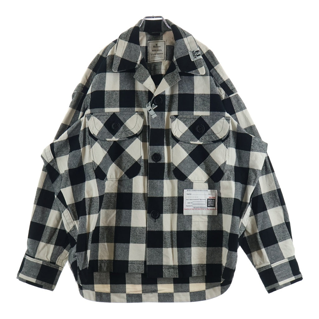MAISON MIHARAYASUHIRO(メゾンミハラヤスヒロ) Amateur Sewn Like Check Shirt チェック柄 フランネル長袖シャツ ブラック/ホワイト A15SH086