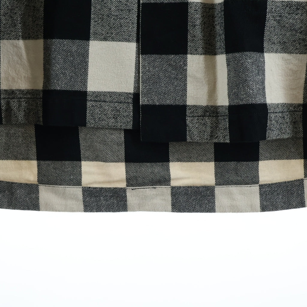 MAISON MIHARAYASUHIRO(メゾンミハラヤスヒロ) Amateur Sewn Like Check Shirt チェック柄 フランネル長袖シャツ ブラック/ホワイト A15SH086