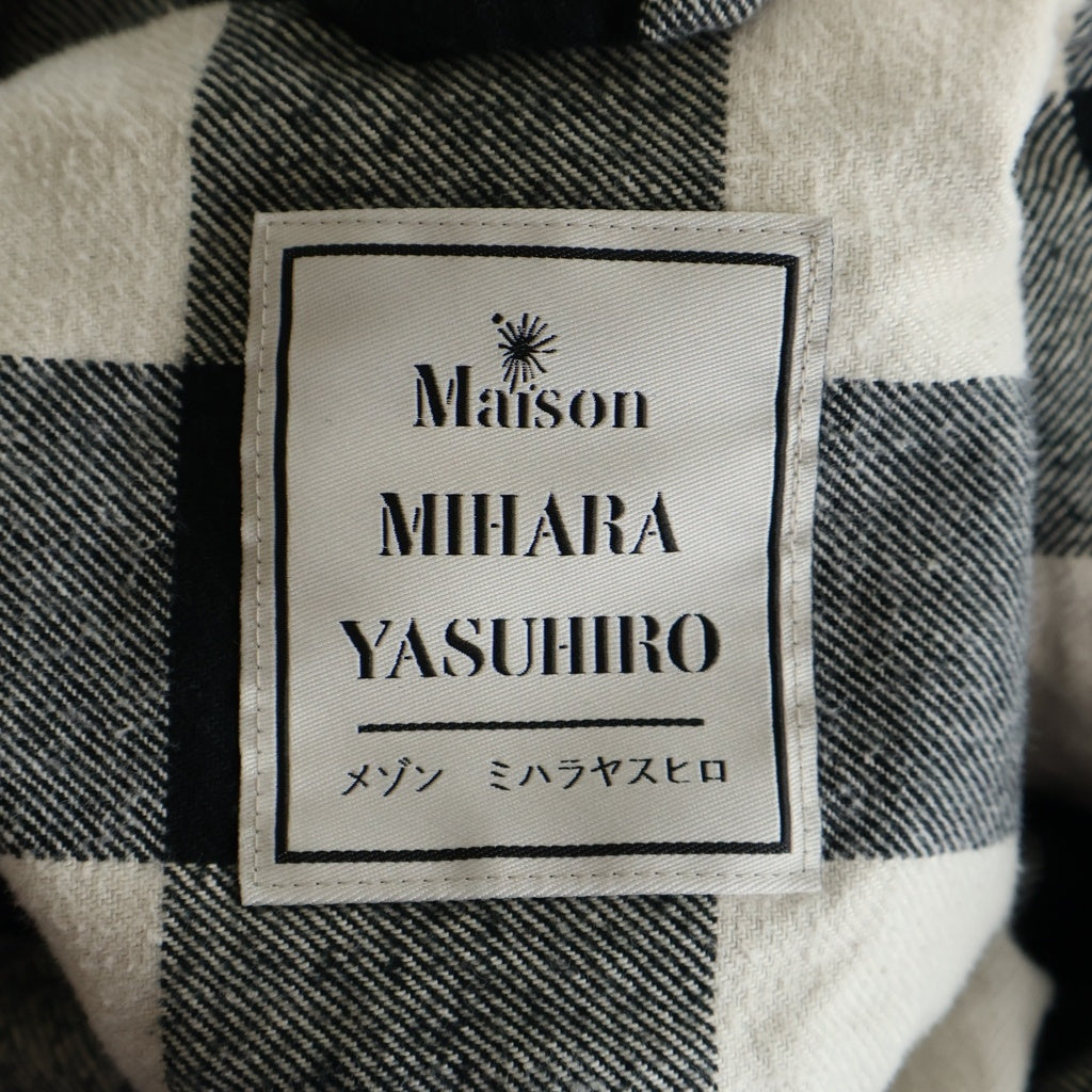 MAISON MIHARAYASUHIRO(メゾンミハラヤスヒロ) Amateur Sewn Like Check Shirt チェック柄 フランネル長袖シャツ ブラック/ホワイト A15SH086