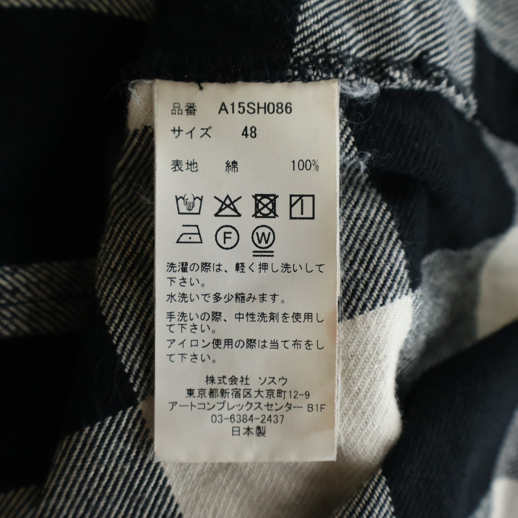 MAISON MIHARAYASUHIRO(メゾンミハラヤスヒロ) Amateur Sewn Like Check Shirt チェック柄 フランネル長袖シャツ ブラック/ホワイト A15SH086
