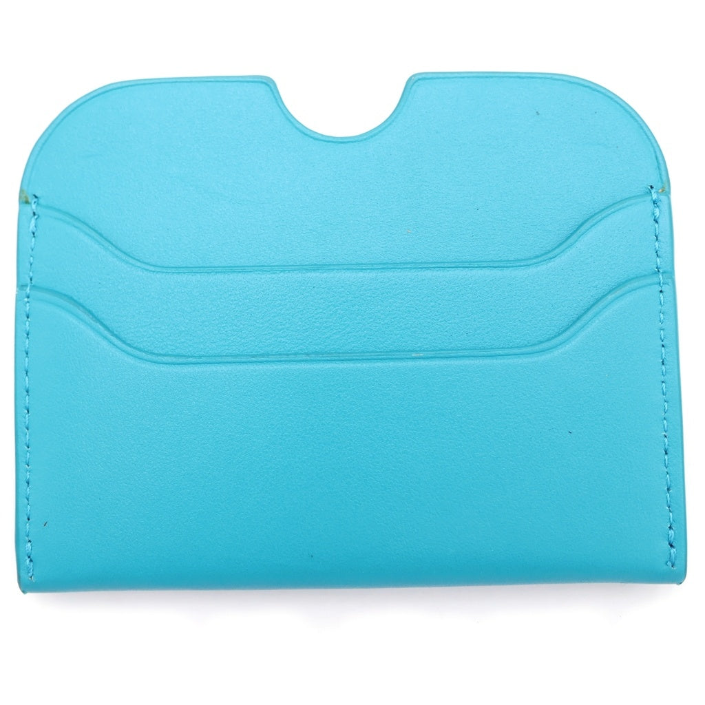 Acne Studios(アクネ ストゥディオズ) Leather Card Case レザーカードケース フロントロゴ エンボスロゴ ブルー