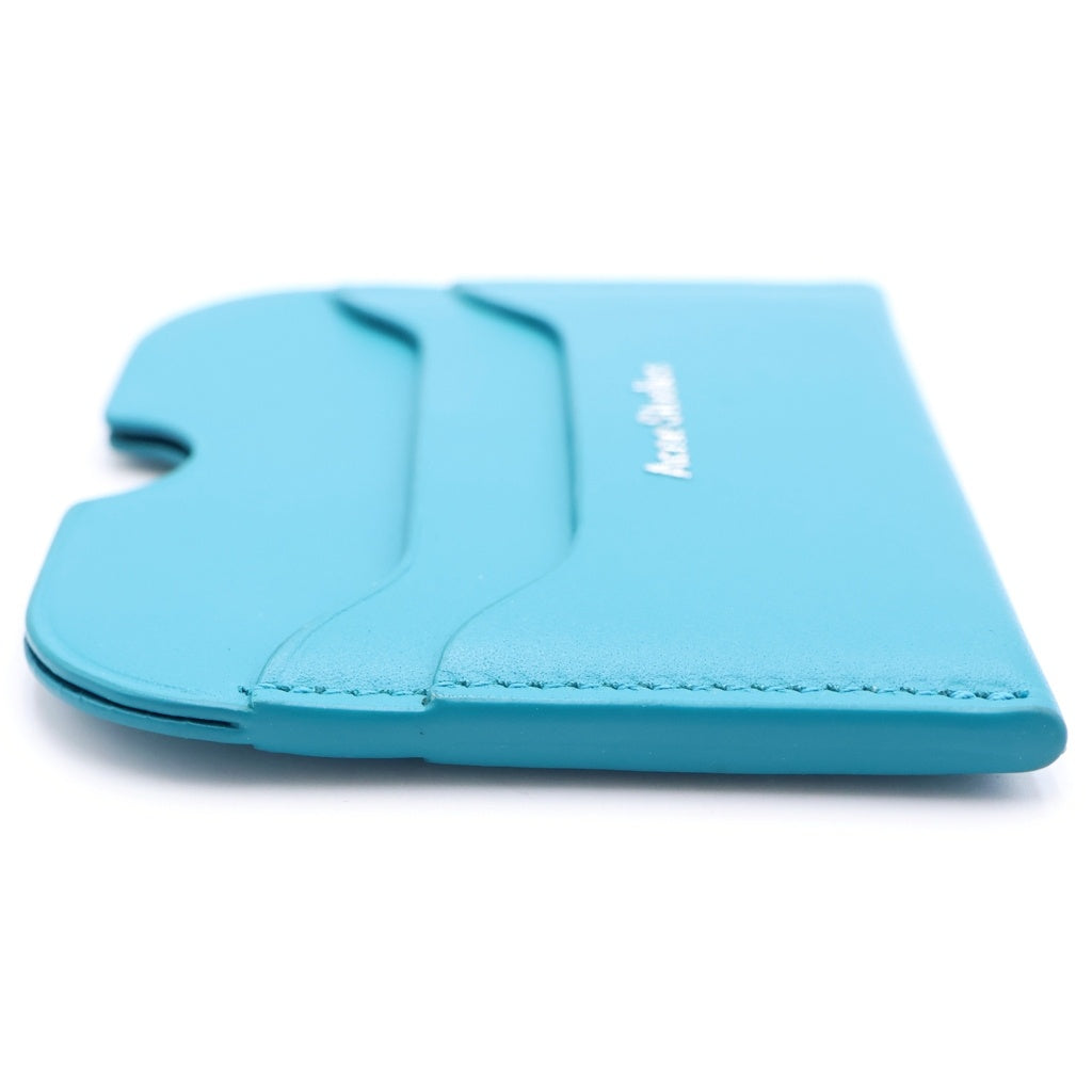 Acne Studios(アクネ ストゥディオズ) Leather Card Case レザーカードケース フロントロゴ エンボスロゴ ブルー