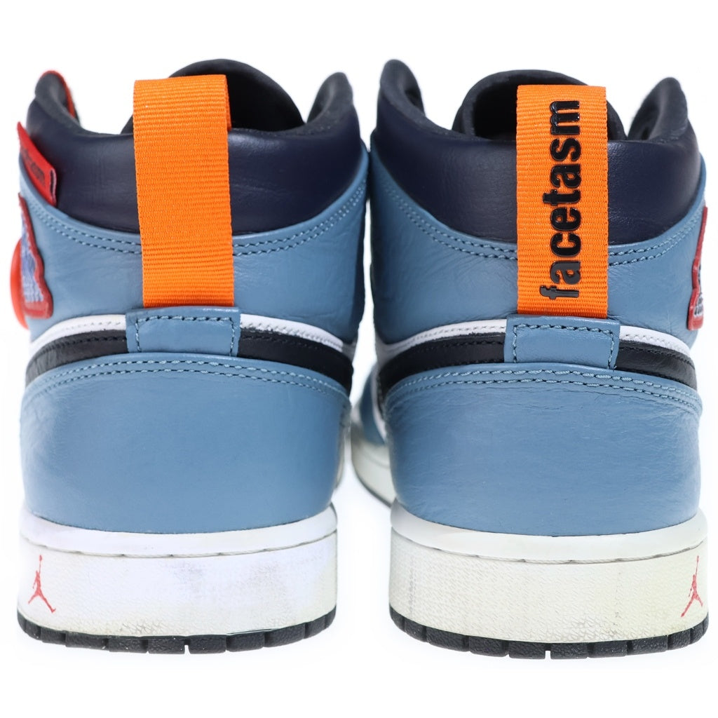 NIKE(ナイキ) ×FACETASM Air Jordan 1 Mid White/Navy CU2802-100 ×ファセッタズム エアジョーダン1 ミッド ハイカットスニーカー シューズ US10/28.0cm ホワイト/ネイビー