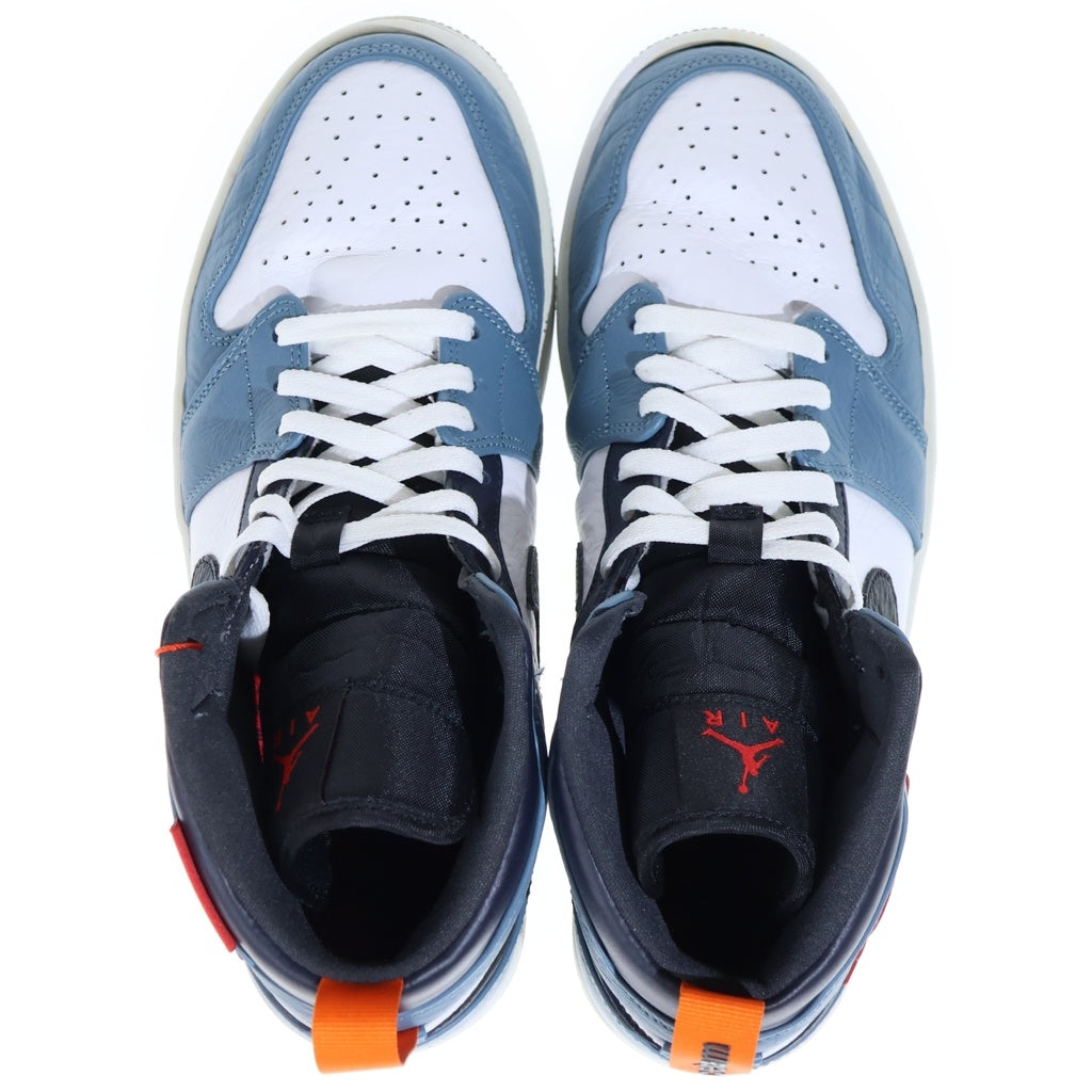 NIKE(ナイキ) ×FACETASM Air Jordan 1 Mid White/Navy CU2802-100 ×ファセッタズム エアジョーダン1 ミッド ハイカットスニーカー シューズ US10/28.0cm ホワイト/ネイビー