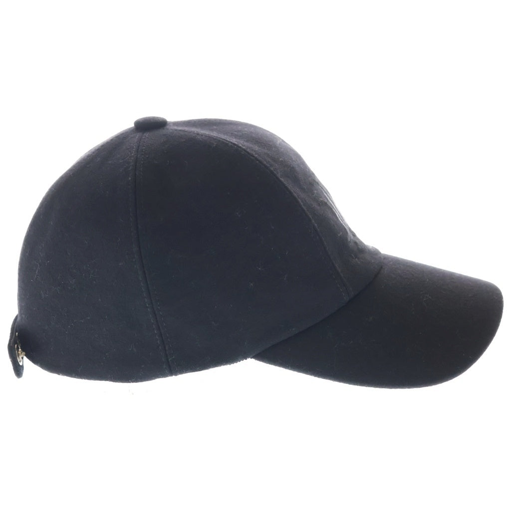HERMES(エルメス) Cashmere Logo Cap カシミヤ ロゴ ベースボールキャップ ブラック