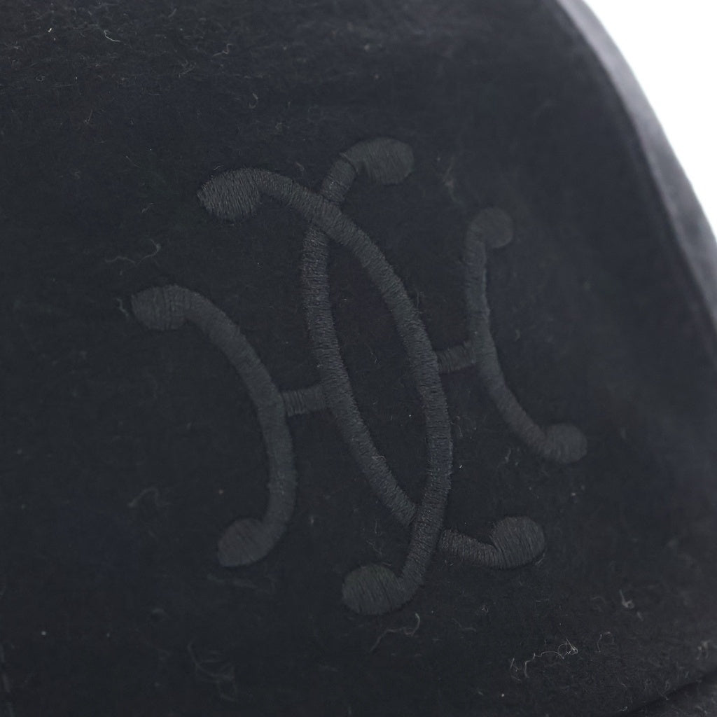 HERMES(エルメス) Cashmere Logo Cap カシミヤ ロゴ ベースボールキャップ ブラック