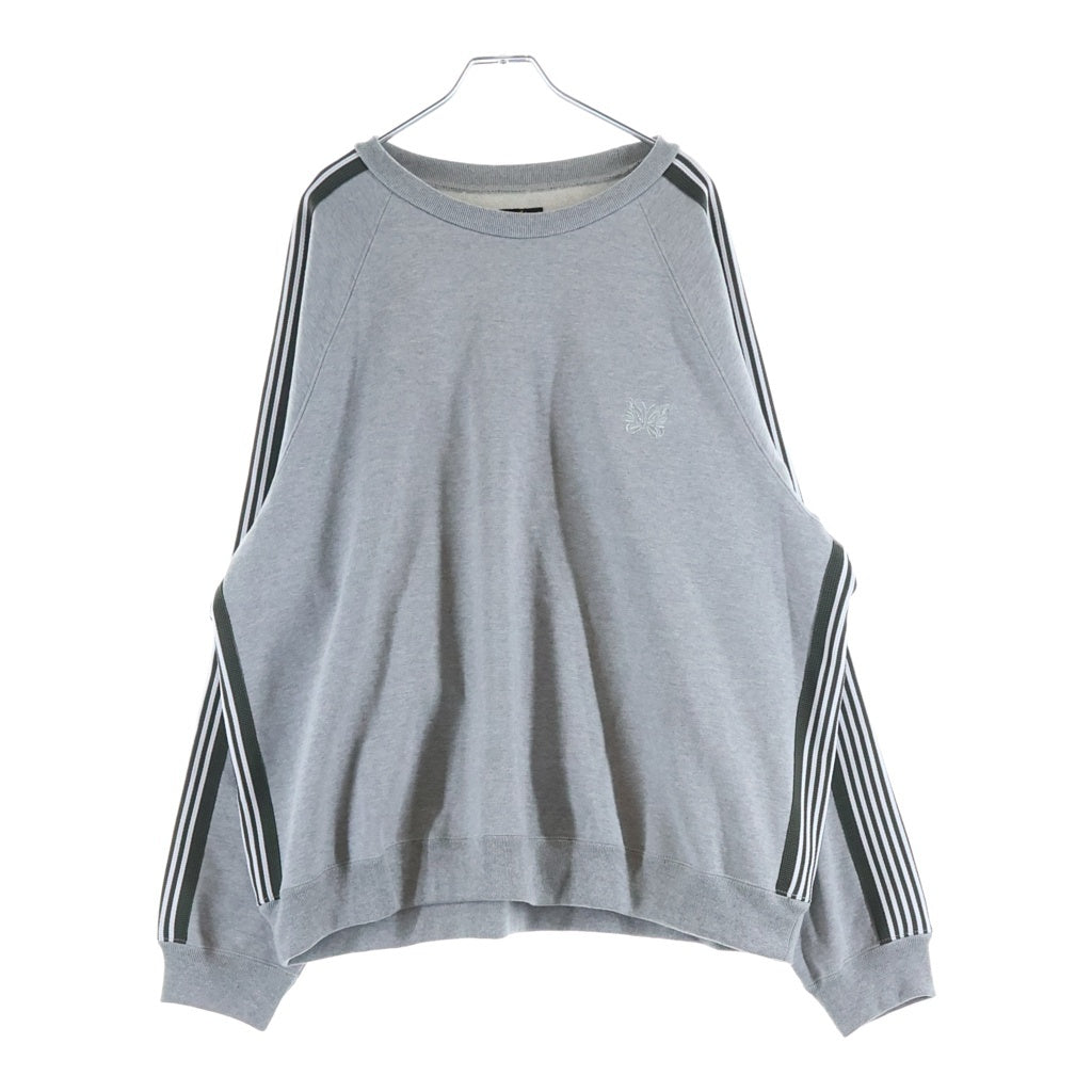 Needles(ニードルス) ×THE GALLERY BOX H.D.TRACK CREWNECK SHIRT ザギャラリーボックス サイドライン パピヨン刺繍 トラッククルーネックトレーナー スウェット グレー RW1705