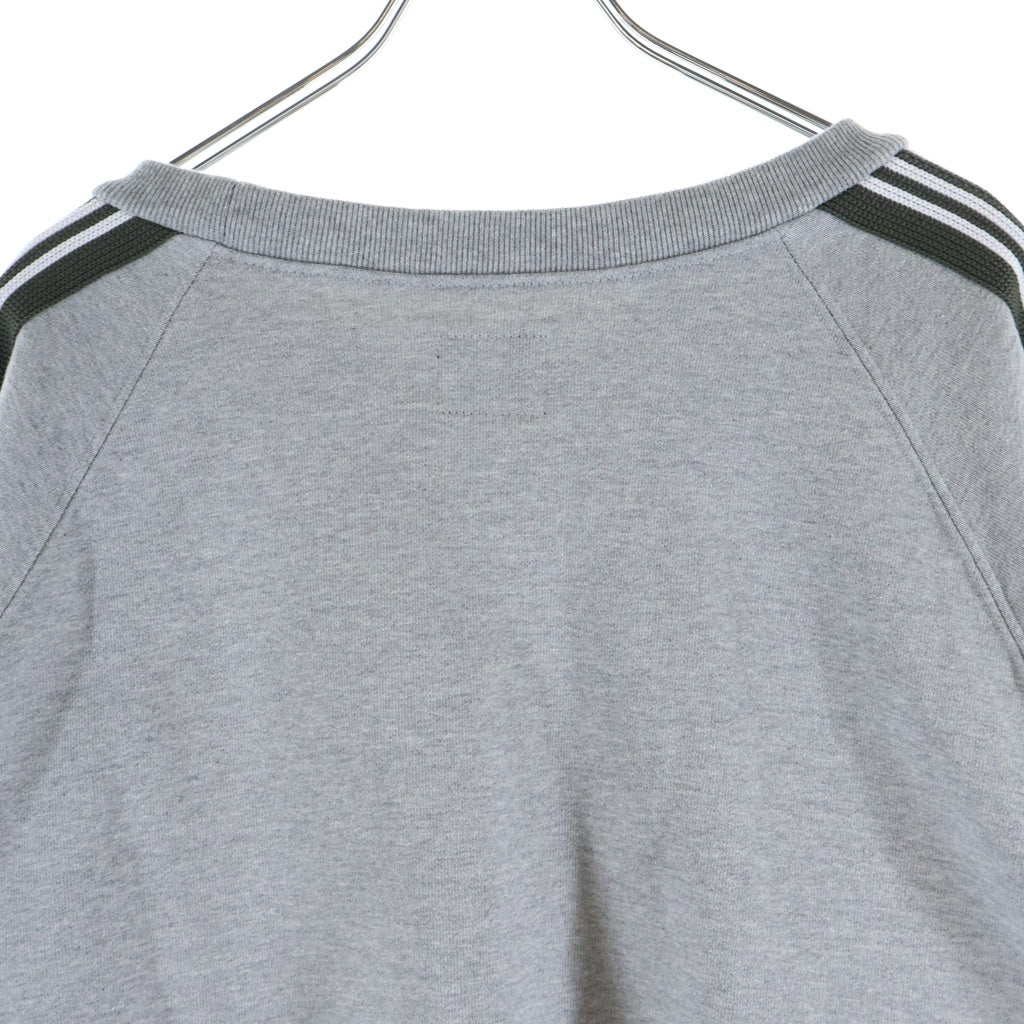 Needles(ニードルス) ×THE GALLERY BOX H.D.TRACK CREWNECK SHIRT ザギャラリーボックス サイドライン パピヨン刺繍 トラッククルーネックトレーナー スウェット グレー RW1705
