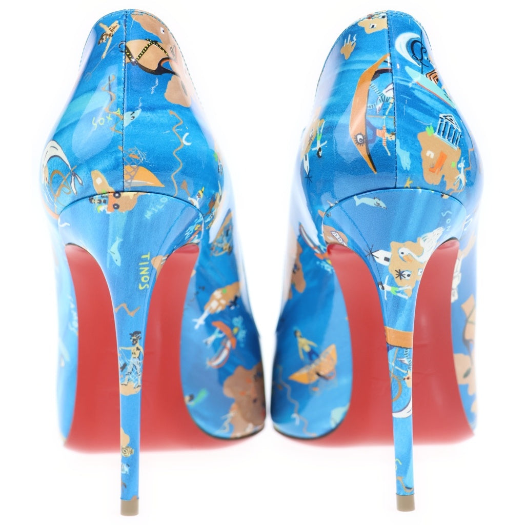 CHRISTIAN LOUBOUTIN(クリスチャンルブタン) Hot Chick Odyssey Pumps ホット チック オデッセイ パンプス 総柄 ブルー レディース