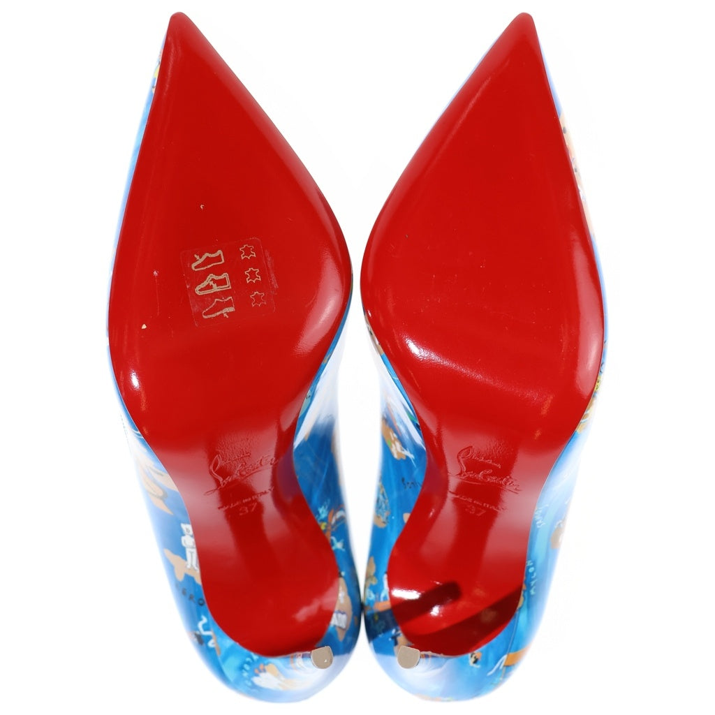 CHRISTIAN LOUBOUTIN(クリスチャンルブタン) Hot Chick Odyssey Pumps ホット チック オデッセイ パンプス 総柄 ブルー レディース