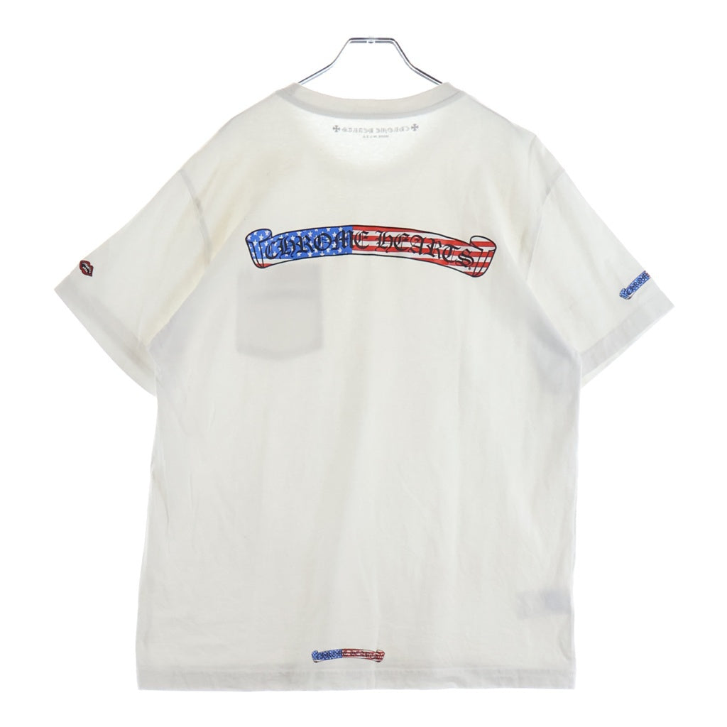 CHROME HEARTS(クロムハーツ) American Back Scroll Label Logo Tee S/S 英字ロゴ バックアメリカンスクロールラベルプリント 半袖Tシャツカットソー ホワイト