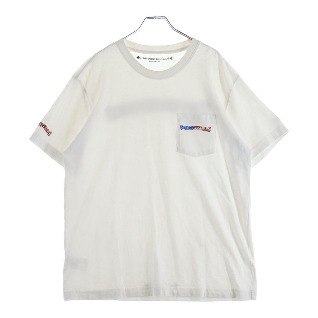 CHROME HEARTS(クロムハーツ) American Back Scroll Label Logo Tee S/S 英字ロゴ バックアメリカンスクロールラベルプリント 半袖Tシャツカットソー ホワイト