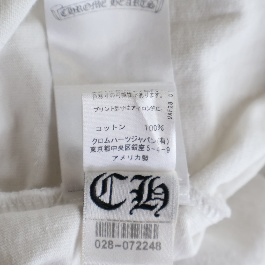 CHROME HEARTS(クロムハーツ) American Back Scroll Label Logo Tee S/S 英字ロゴ バックアメリカンスクロールラベルプリント 半袖Tシャツカットソー ホワイト