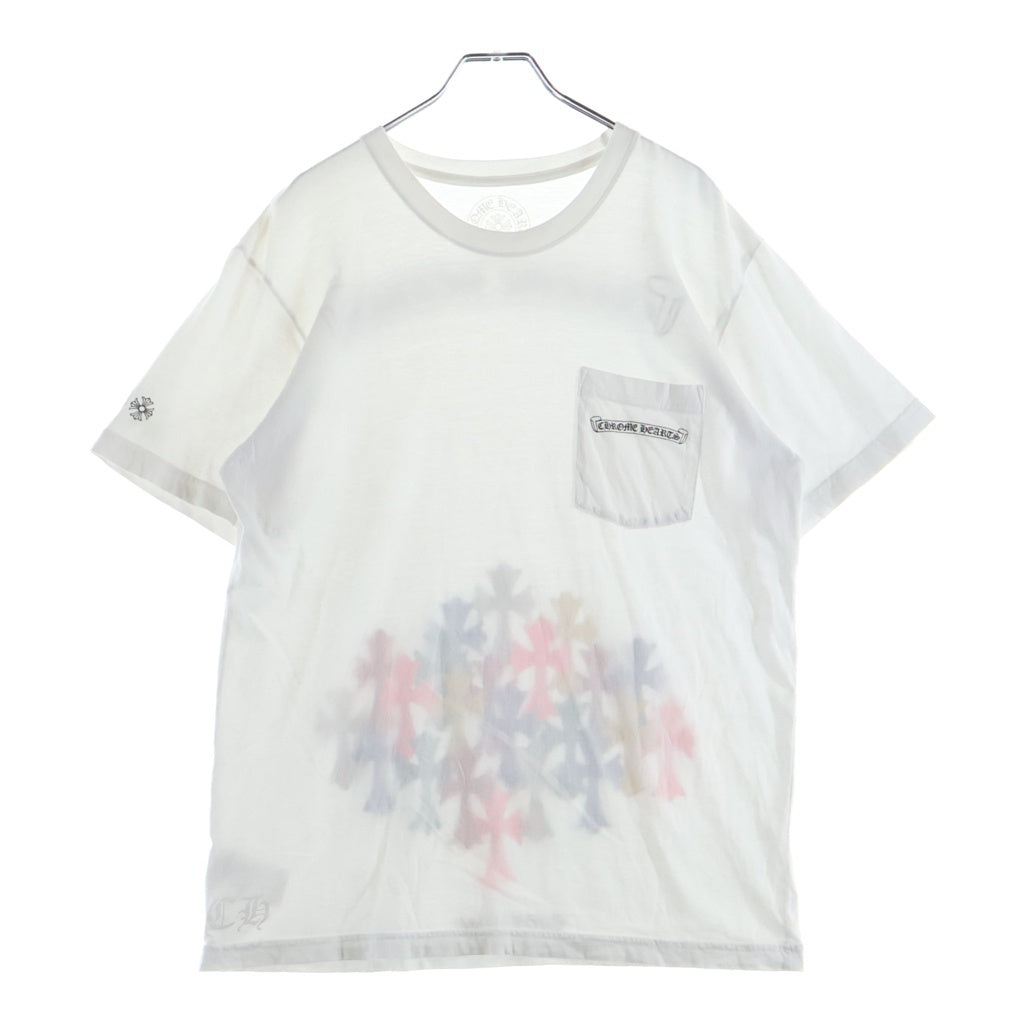 CHROME HEARTS(クロムハーツ) MLTCOL CEM CRS TEE マルチセメタリークロスプリント クルーネック半袖Tシャツ ショートスリーブカットソー ホワイト