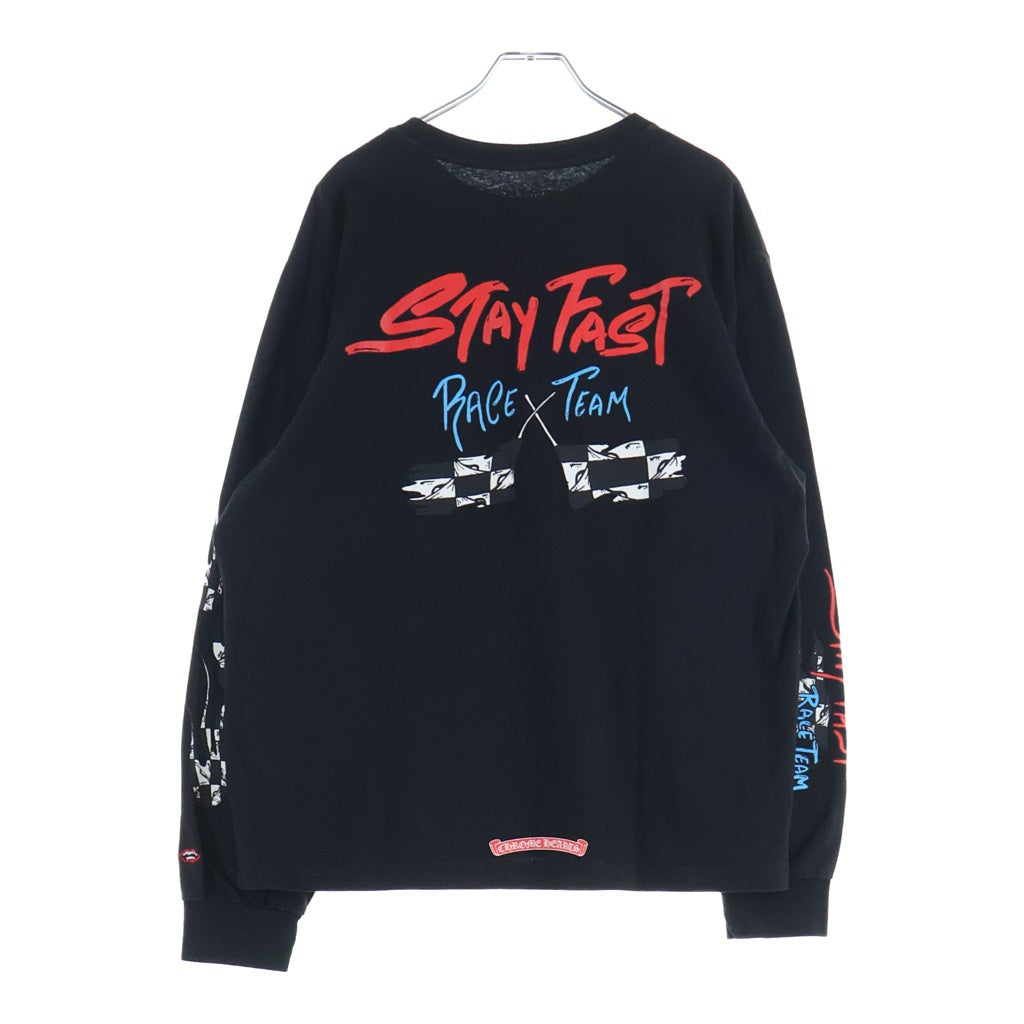 CHROME HEARTS(クロムハーツ) ×MATTY BOY STAYFAST RACE TEAM SWEAT グラフィックプリント クルーネック 長袖Tシャツ ブラック