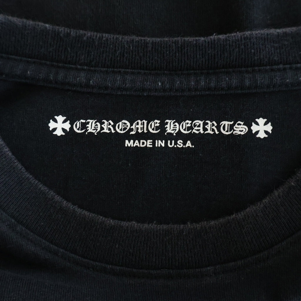 CHROME HEARTS(クロムハーツ) American Flag Back Scroll Logo Label L/S Tee 星条旗 アメリカンフラッグ 長袖Tシャツ カットソー ブラック
