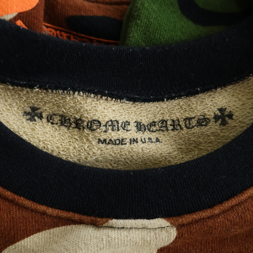CHROME HEARTS(クロムハーツ) ×MATTY BOY PPO CAUTION Crewneck Sweatshirt マッティボーイ カモフラ総柄 チョンパープリント クルーネックスウェット トレーナー カーキ